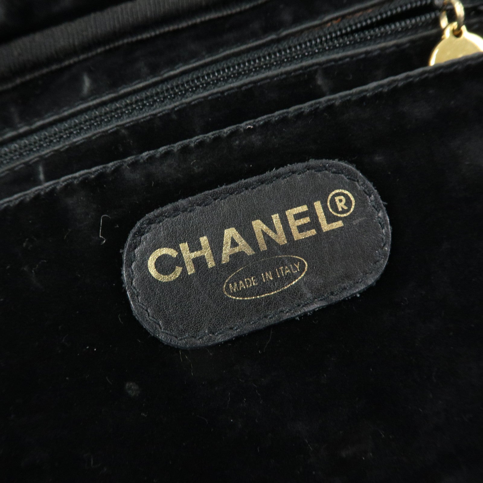 CHANEL COCO Mark Caviarskin 2Way Bag Cosmetic Bag Black A07061