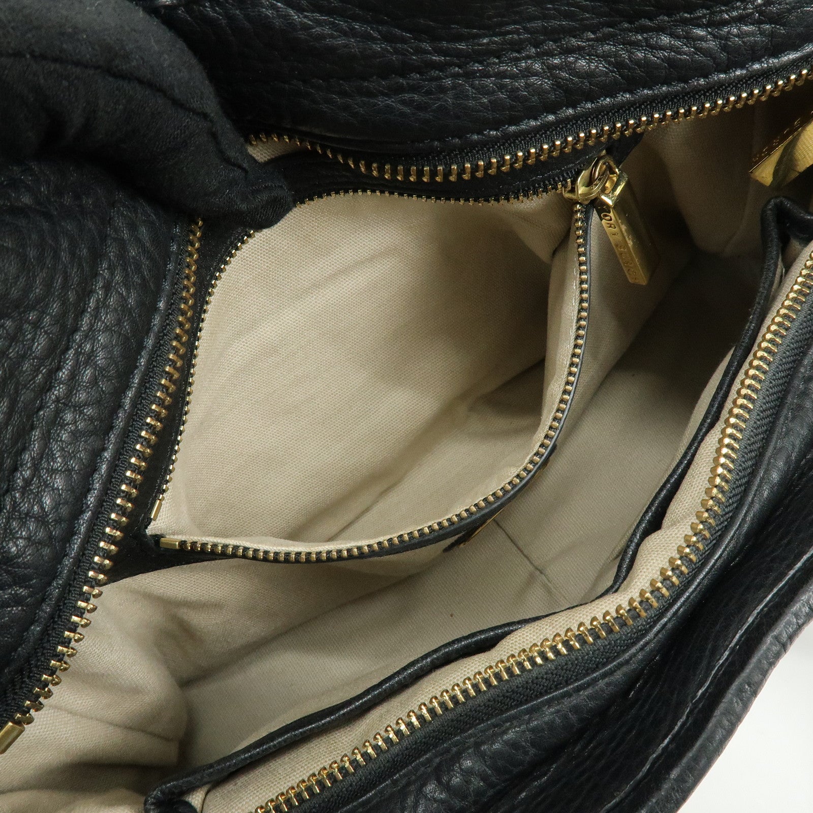 TORY BURCH Double T Leather 2Way Bag Hand Bag Shoulder Bag Black