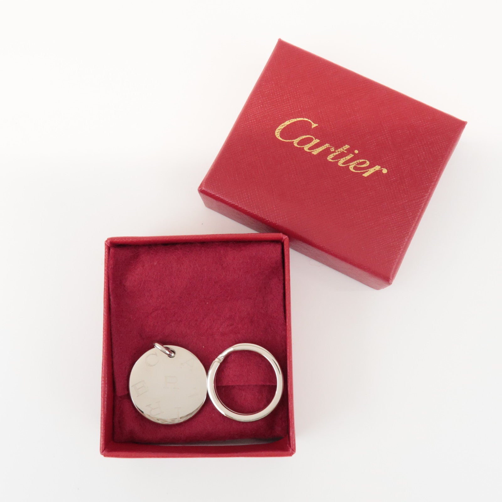 Cartier Stainless Steel Key Charm Key Holder Silver