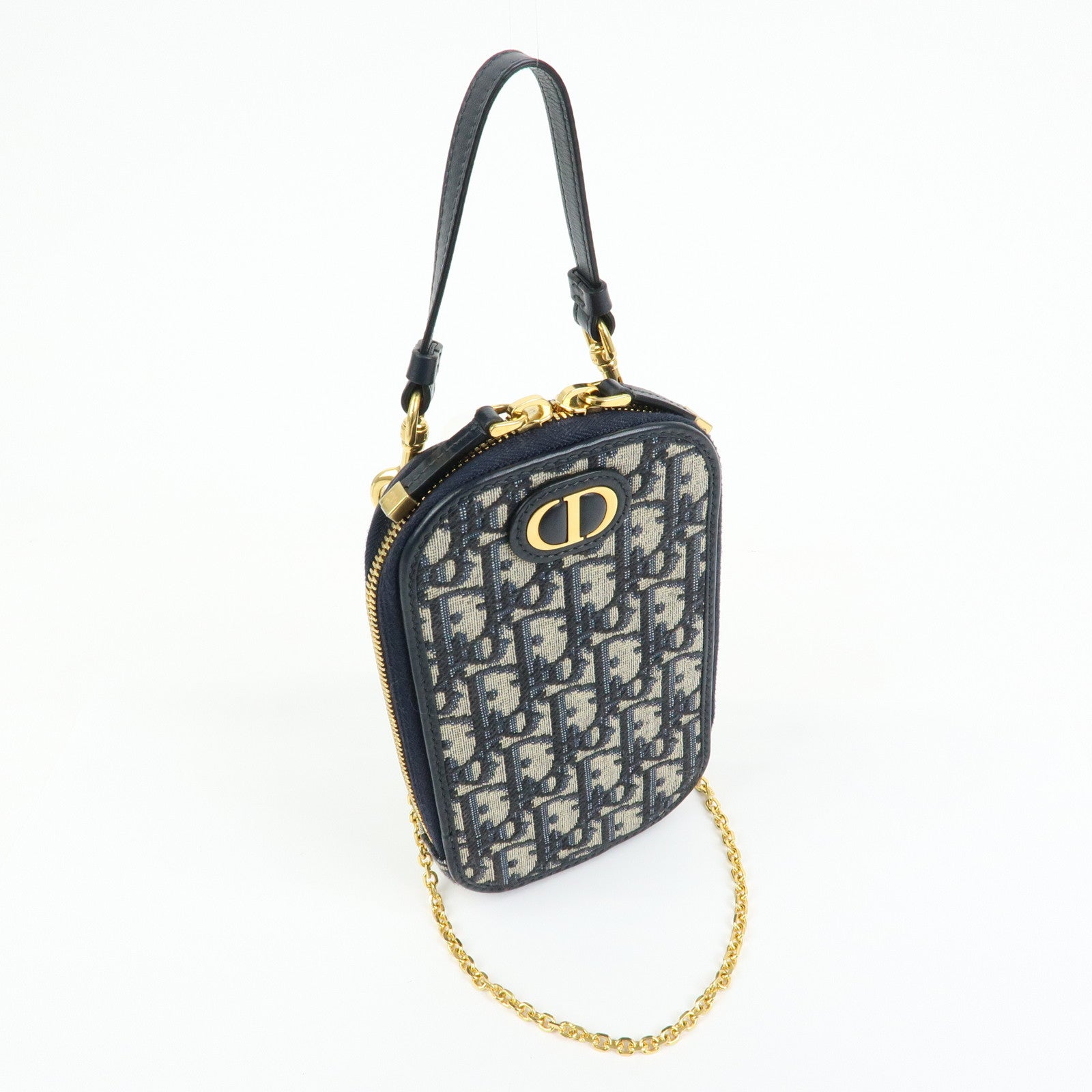 Christian Dior Oblique Jacquard Leather 30 Montaigne Phone Case