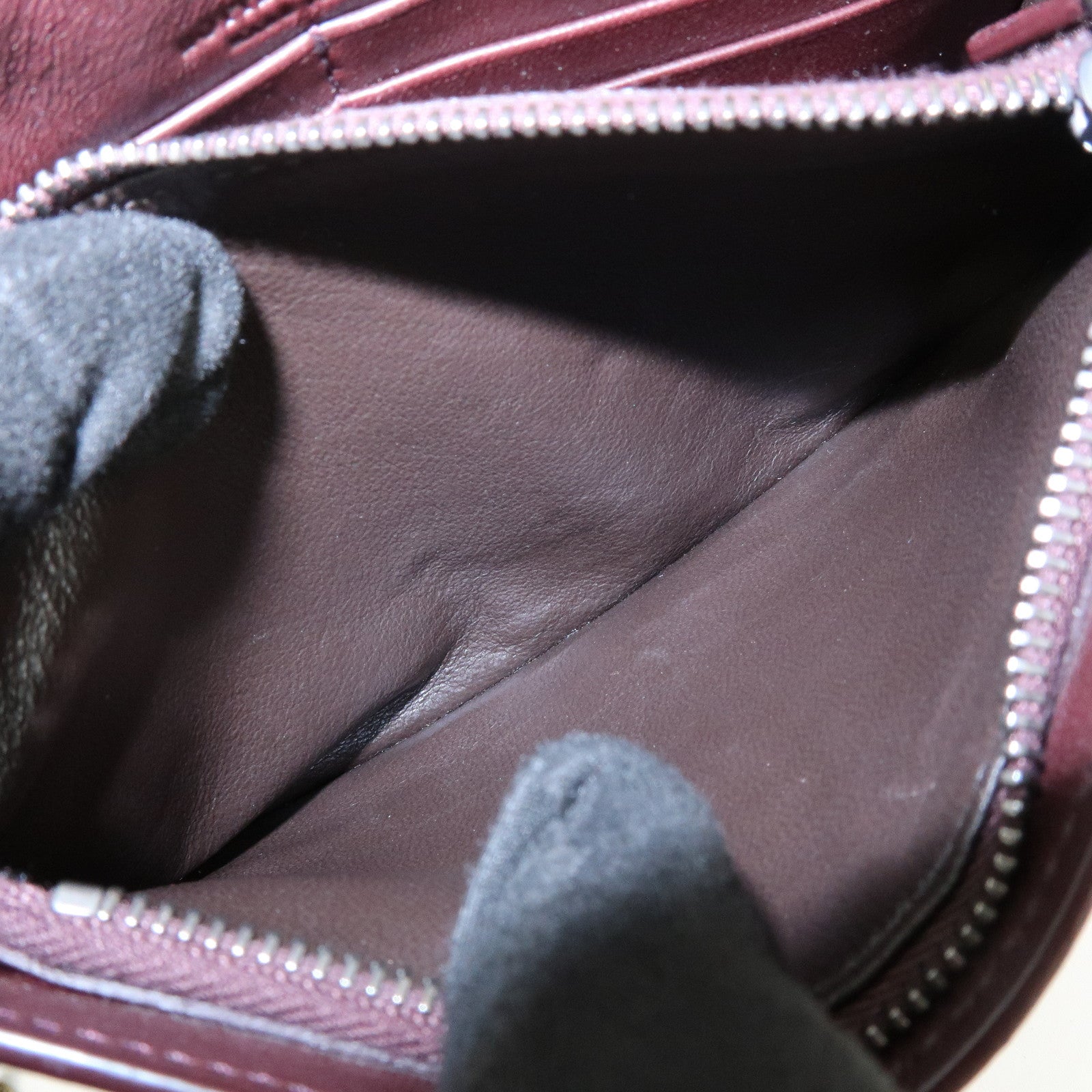 BOTTEGA VENETA Intrecciato Leather Chain Wallet Brown