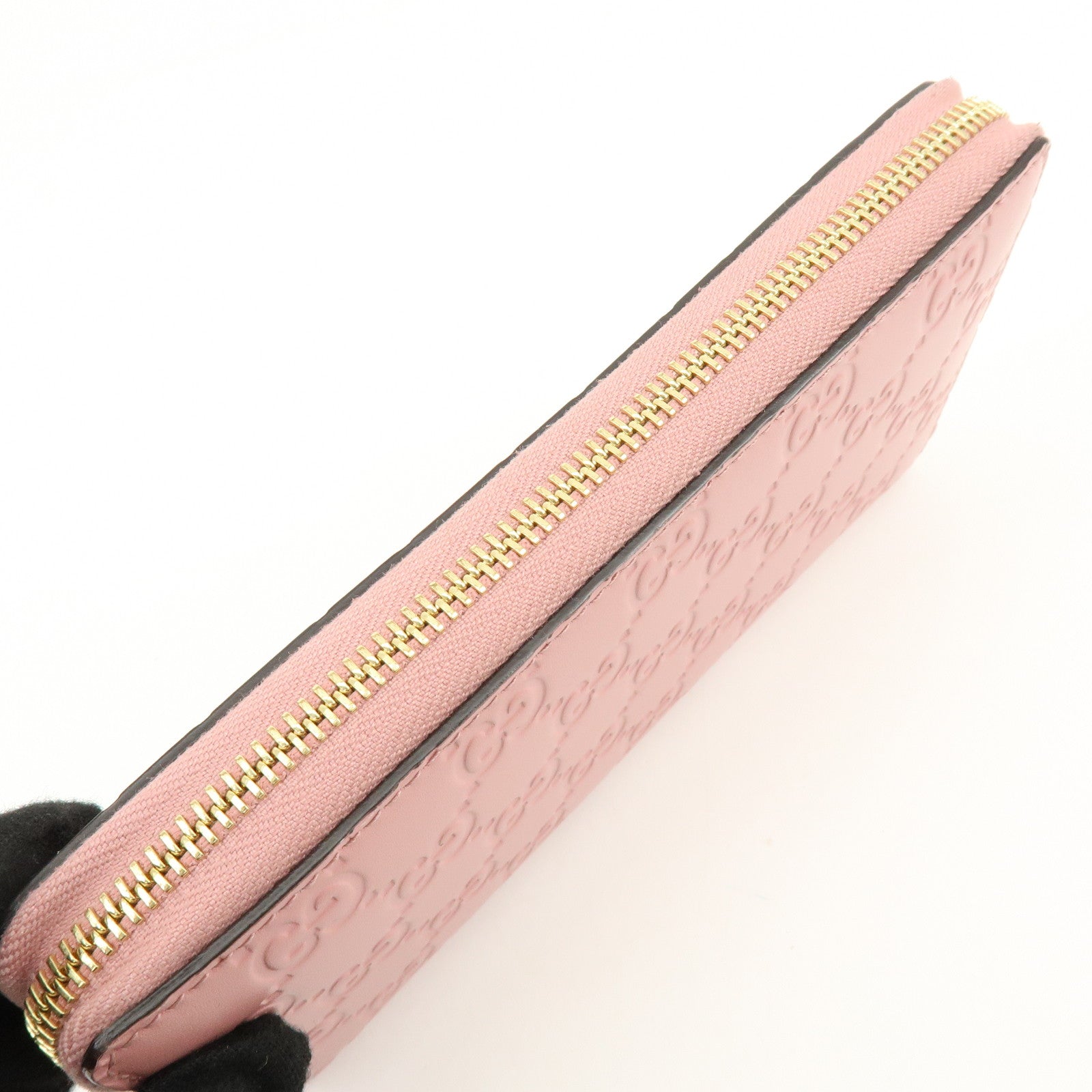 GUCCI Guccissima Leather Icon Zip Around Long Wallet Pink 410102