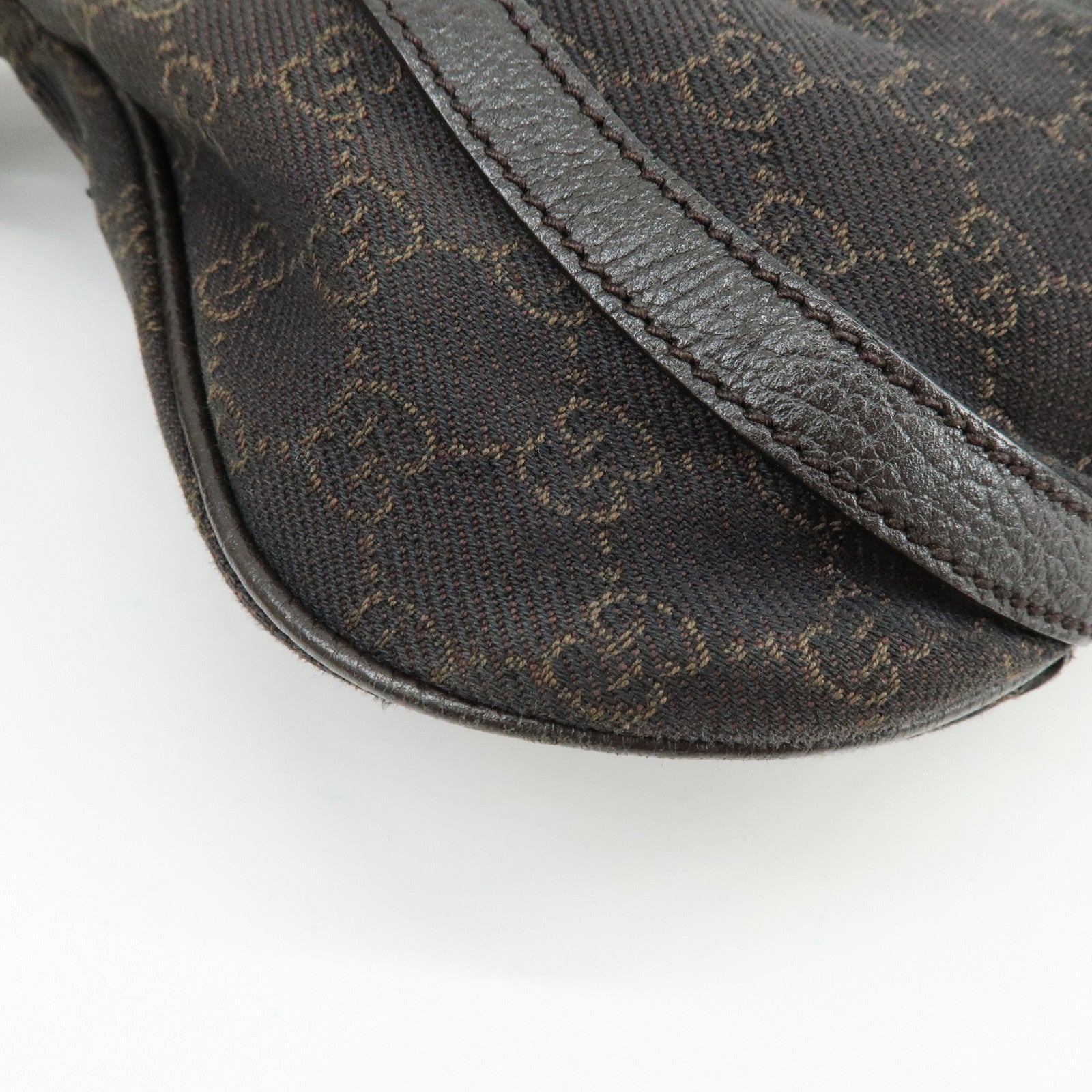 GUCCI Abbey GG Canvas Leather Shoulder Crossbody Bag Brown 265691