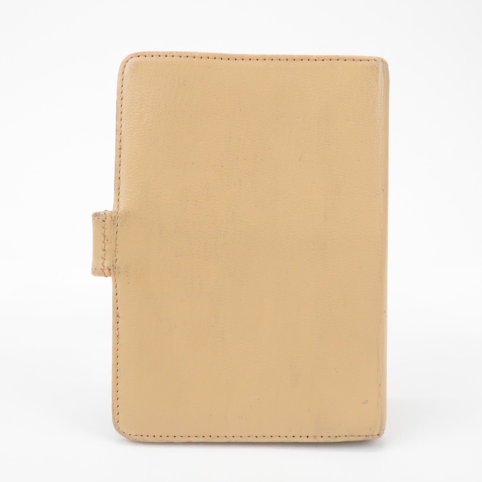 CHANEL COCO Mark Calf Leather Agenda Cover Planner Cover Beige