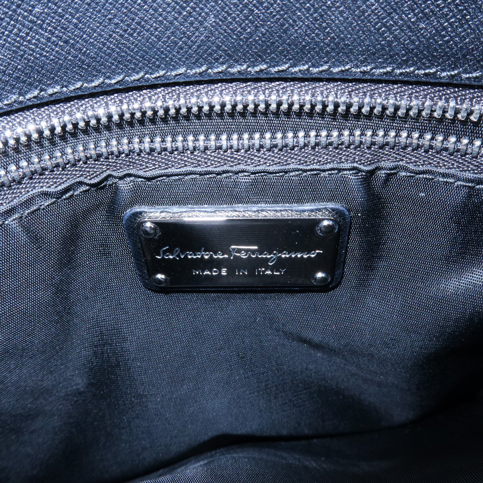 Ferragamo Vara Ribbon Leather 2Way Bag Hand Bag Black