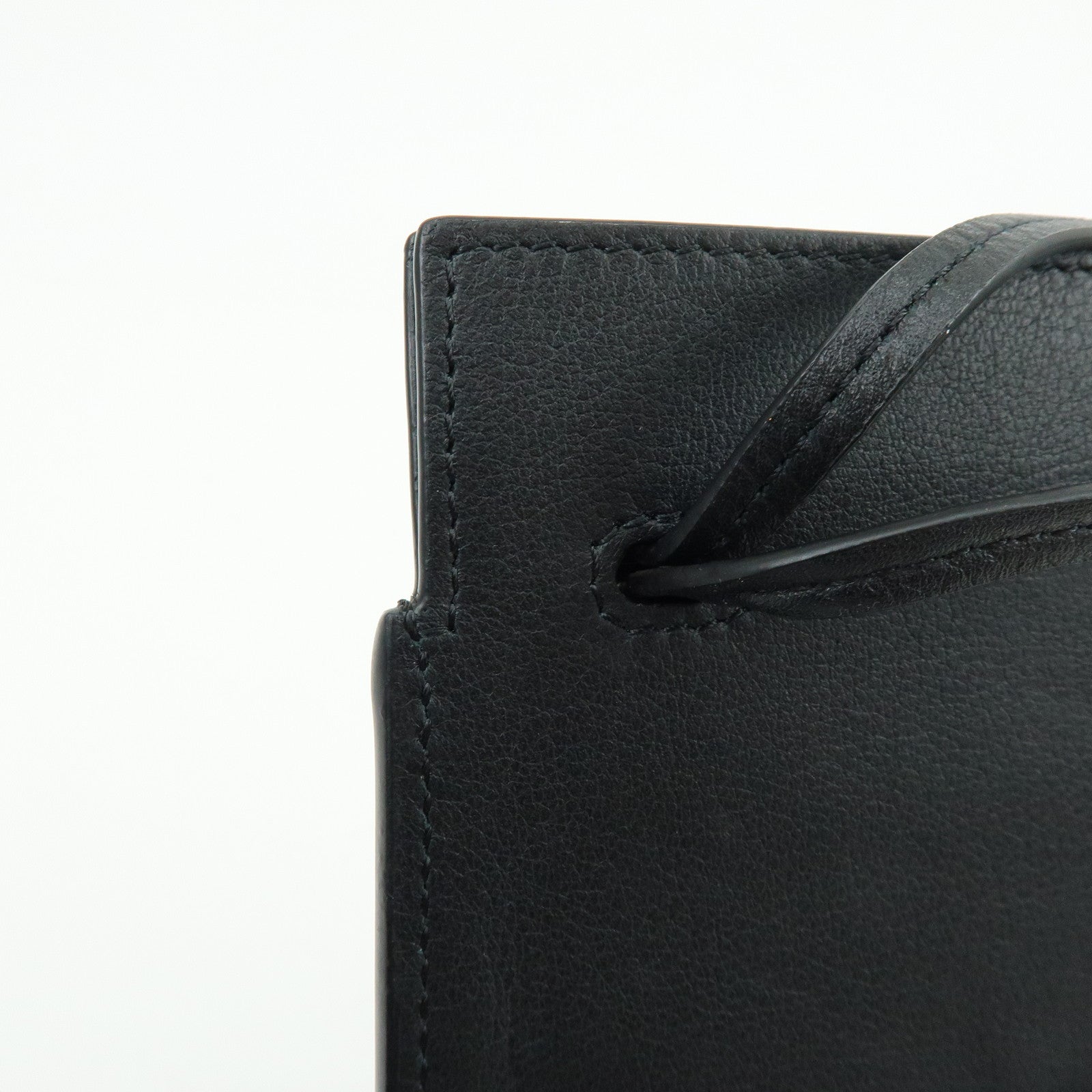 LOEWE Anagram Dice Pocket Shoulder Bag Calf Leather Crossbody Black