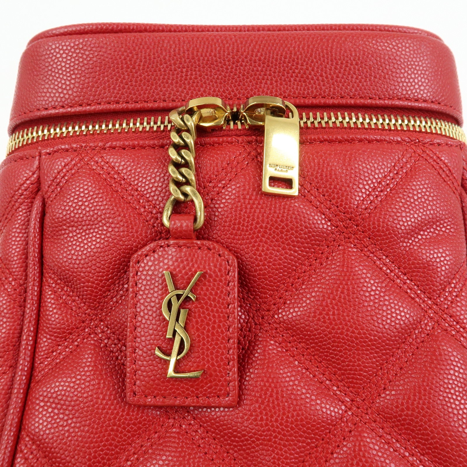 SAINT LAURENT PARIS Cassandra Embossed Leather Vanity Bag 649779