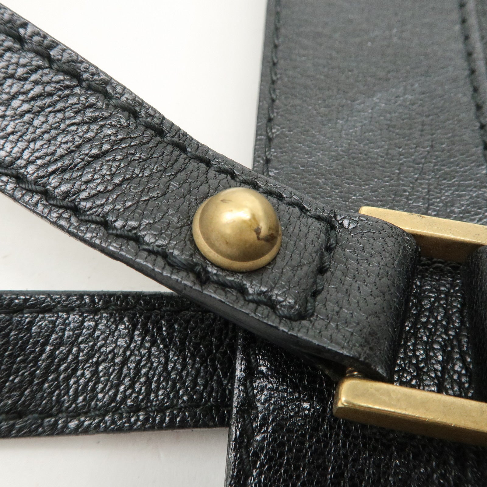 GUCCI Interlocking G Leather Hand Bag Shoulder Bag Black 121551