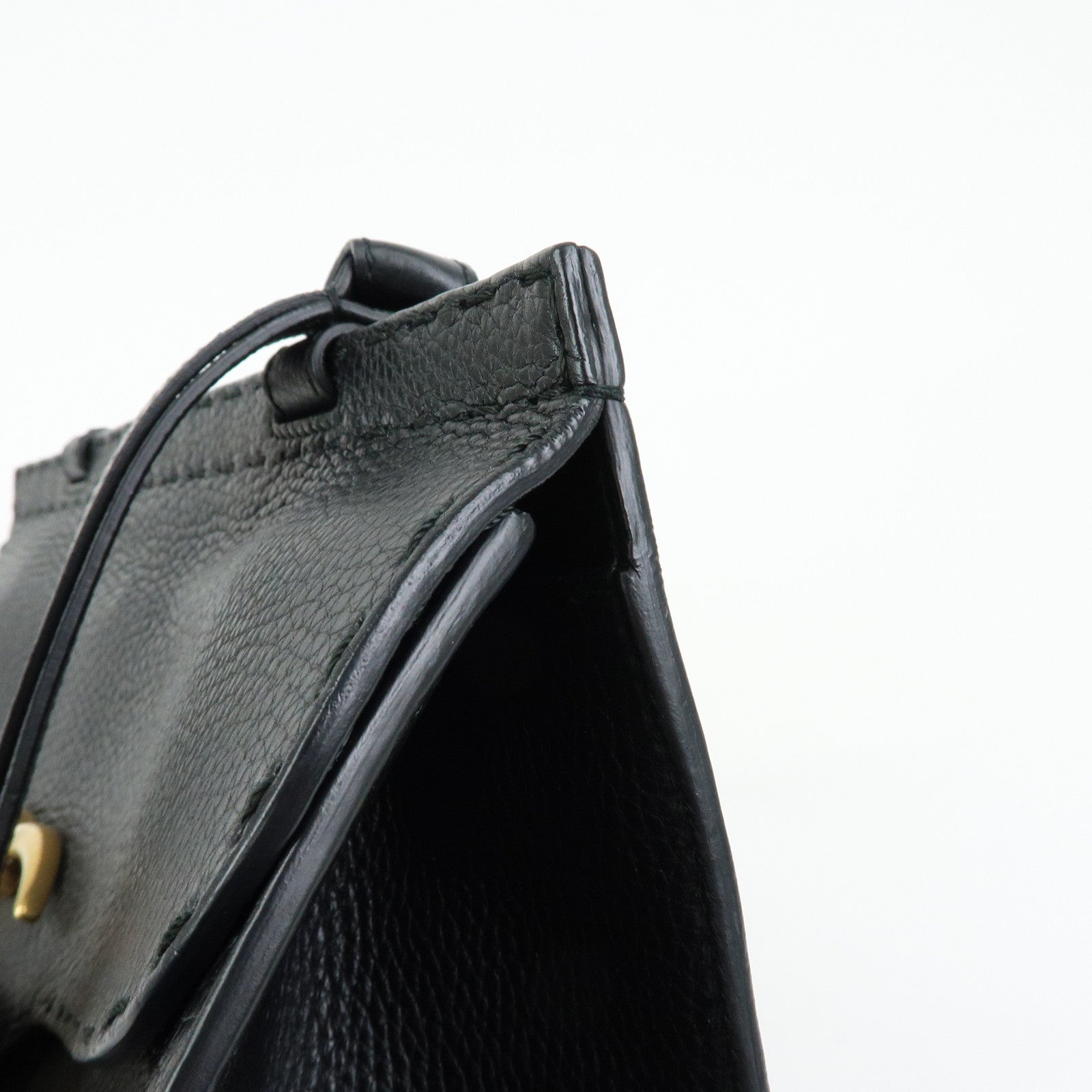 GUCCI Double G Calf Leather 2Way Bag Shoulder Bag Black 421890