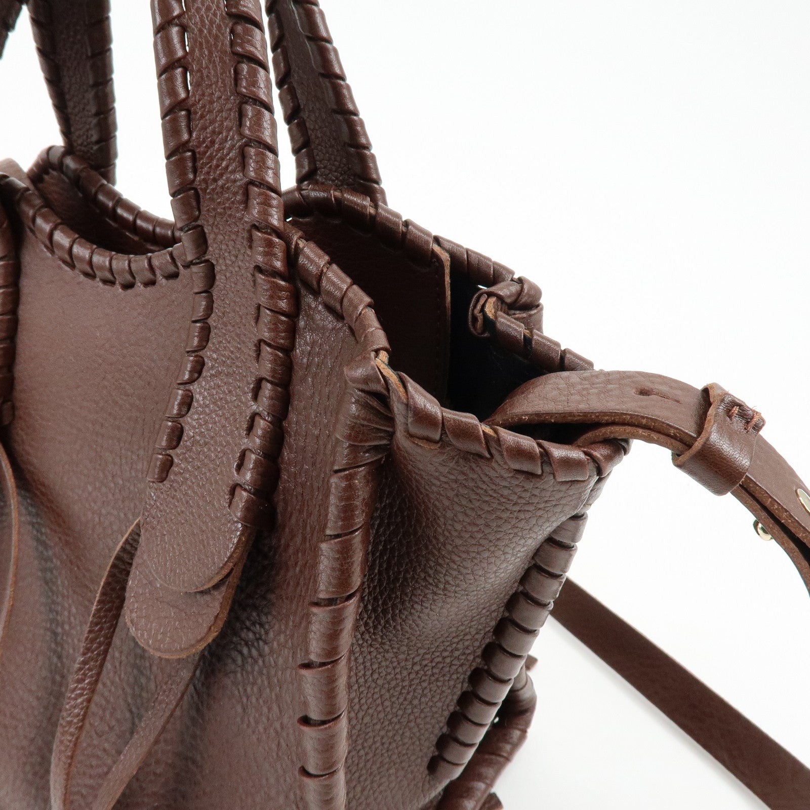 Chloe Mony Leather 2Way Bag Shoulder Bag Hand Bag Brown