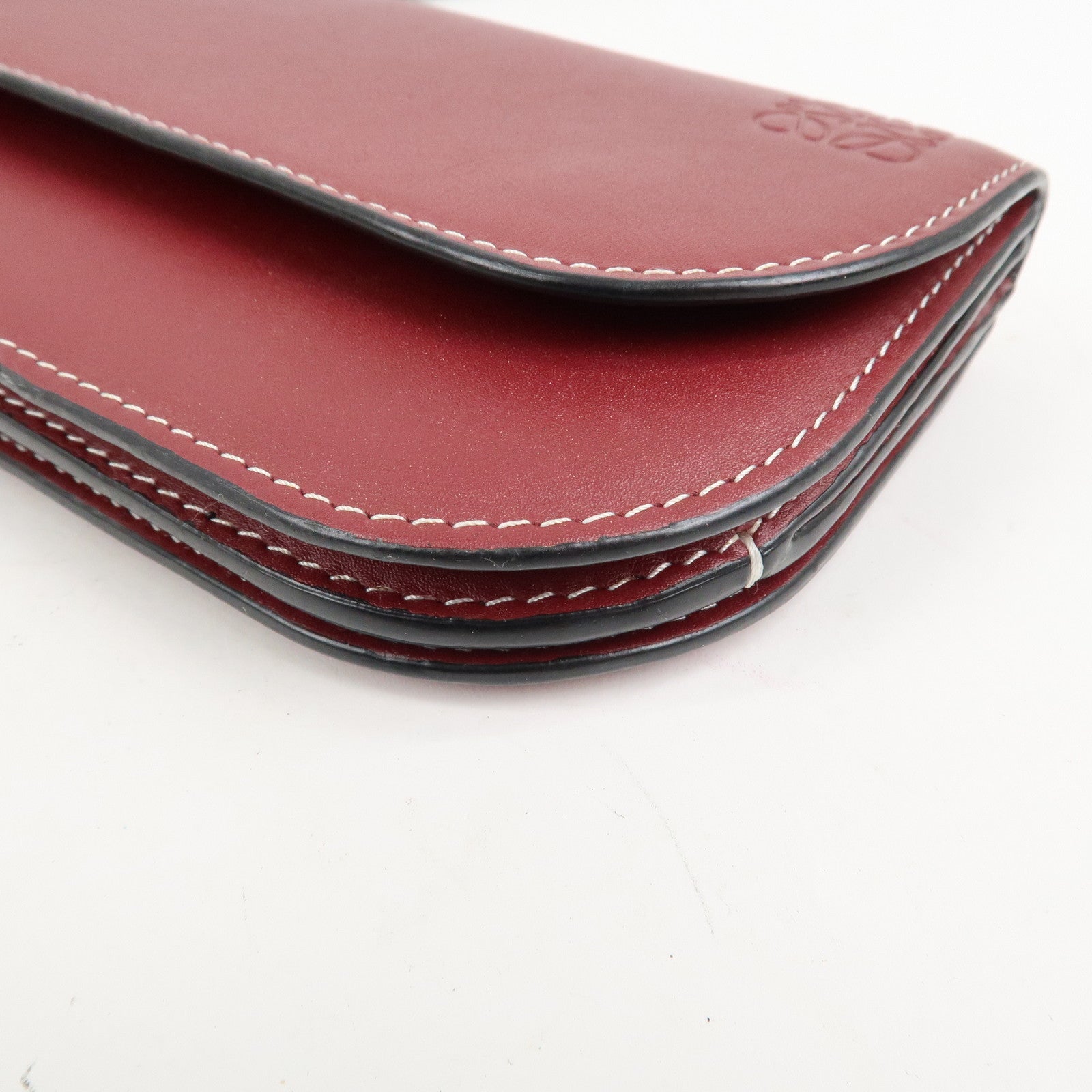 LOEWE Anagram Gate Continental Leather Long Wallet Bordeaux