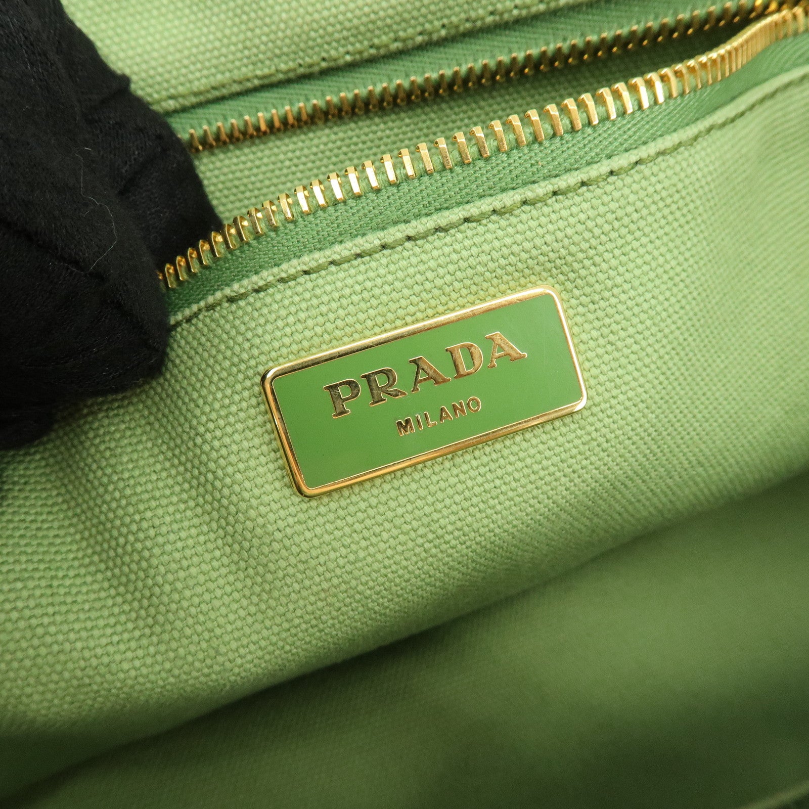 PRADA Canapa Large Triangle Logo Canvas Tote Bag Hand Bag B1872B