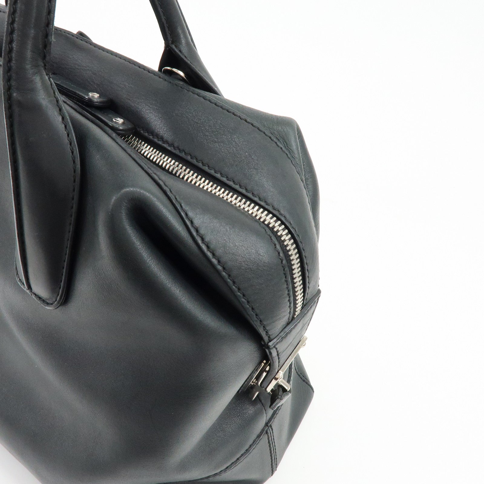 TOD'S D-Styling Leather 2Way Bag Bauletto Bag Shoulder Bag Black