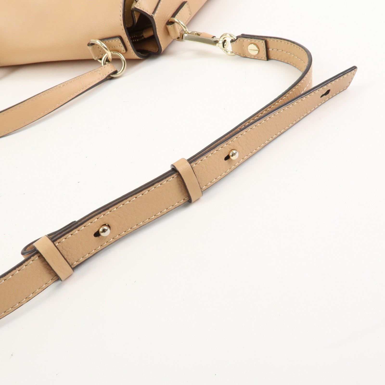 Chloe FAYE Leather Suede Hand Bag Pink Beige Gold