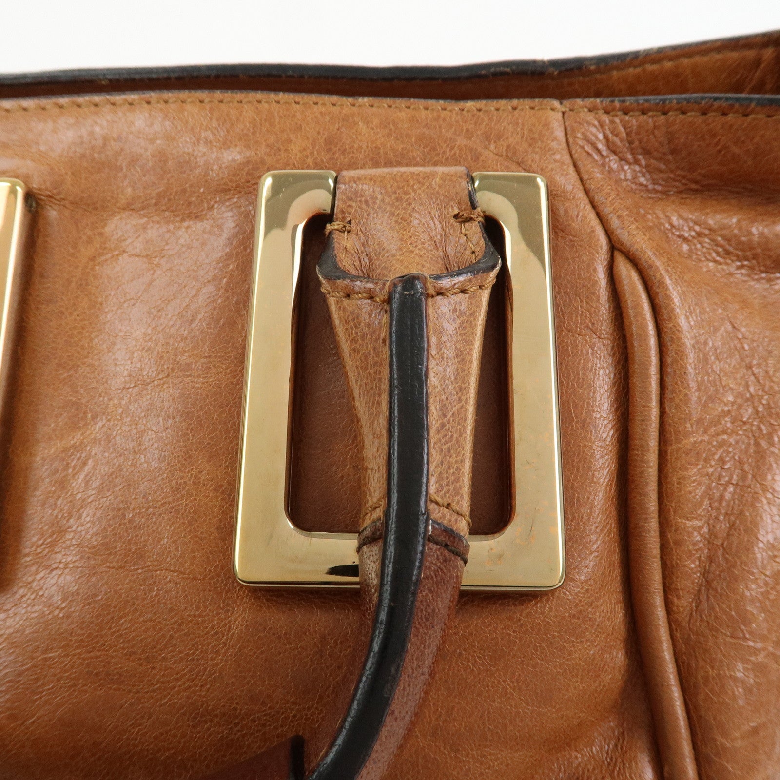 Chloe Ethel Leather 2Way Bag Hand Bag Shoulder Bag Brown