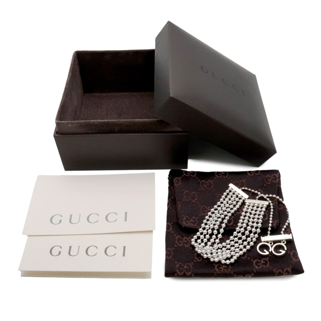 GUCCI GUCCI G Logo 5 Strand Ball Chain Bracelet SV925 Silver