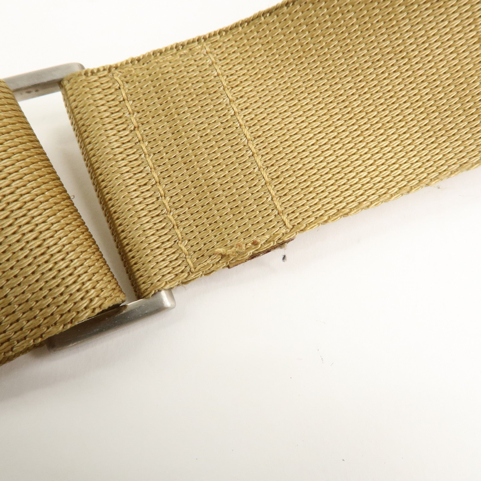 PRADA Triangle Logo Nylon Leather Shoulder Bag Crossbody Bag Beige