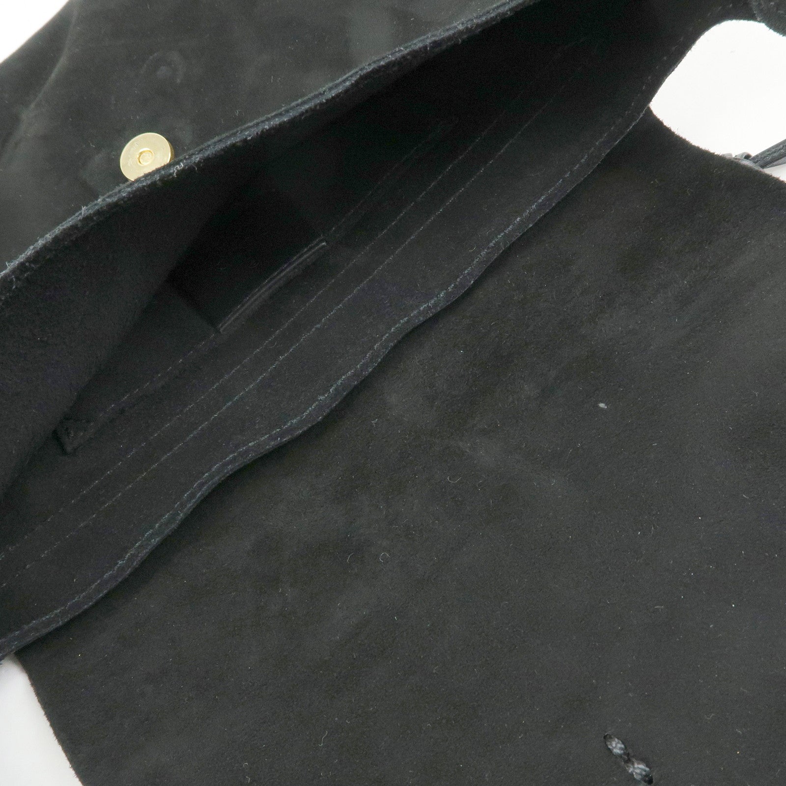 GUCCI Heart Suede Leather Shoulder Bag Crossbody Bag Black 95107