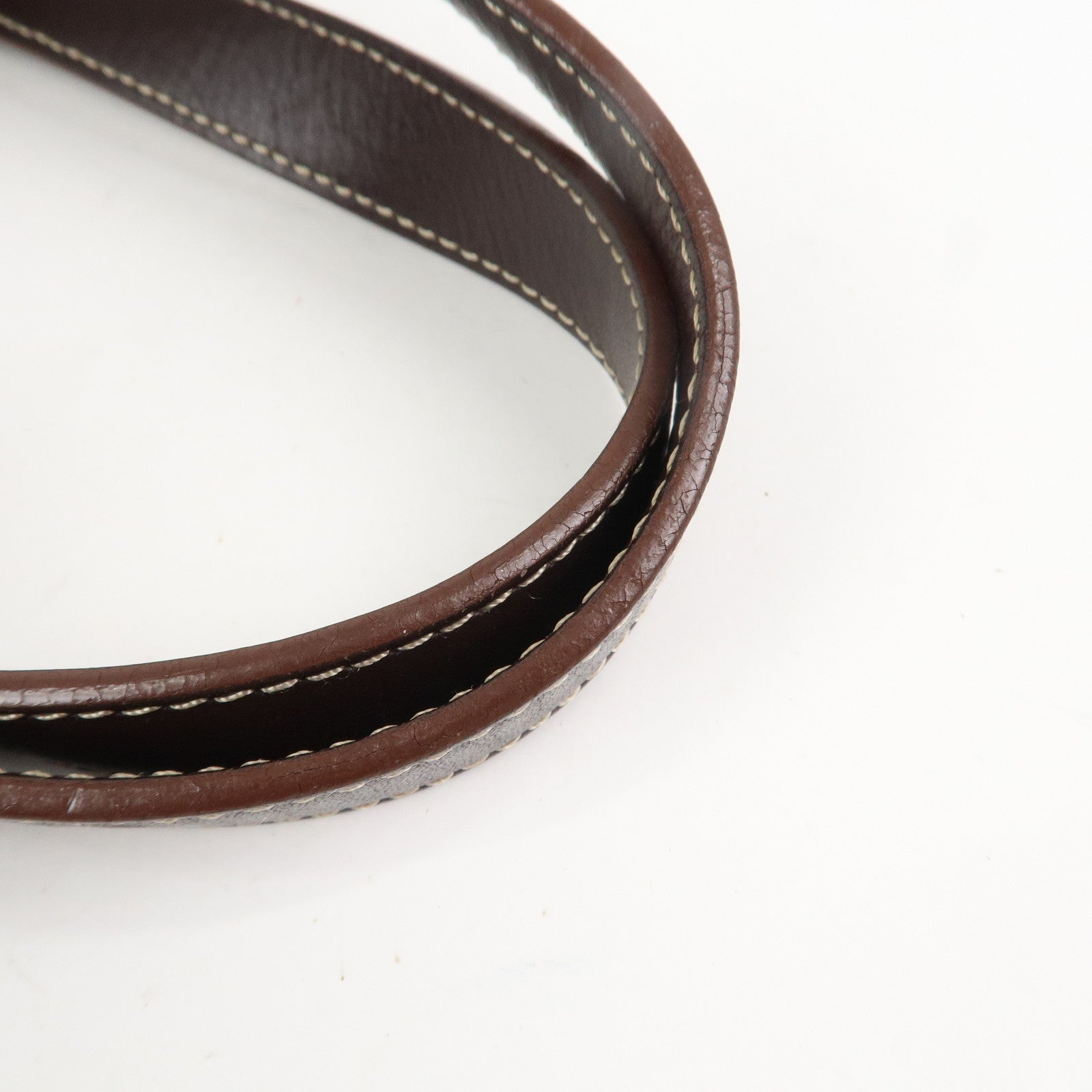 LOEWE Repeat Anagram Canvas Leather Tote Bag Hand Bag Blue Brown