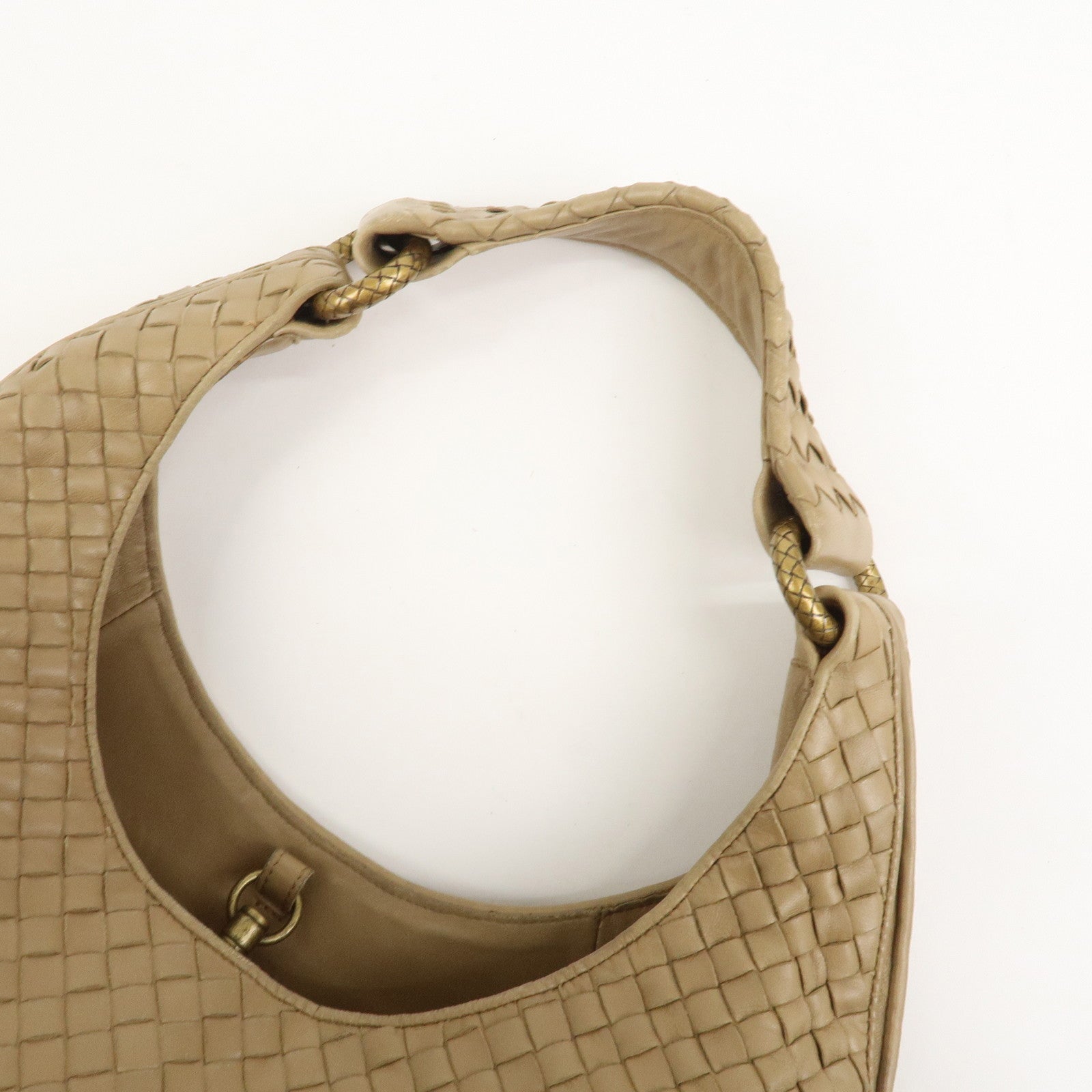 BOTTEGA VENETA Intrecciato Nappa Leather Shoulder Bag Light Brown