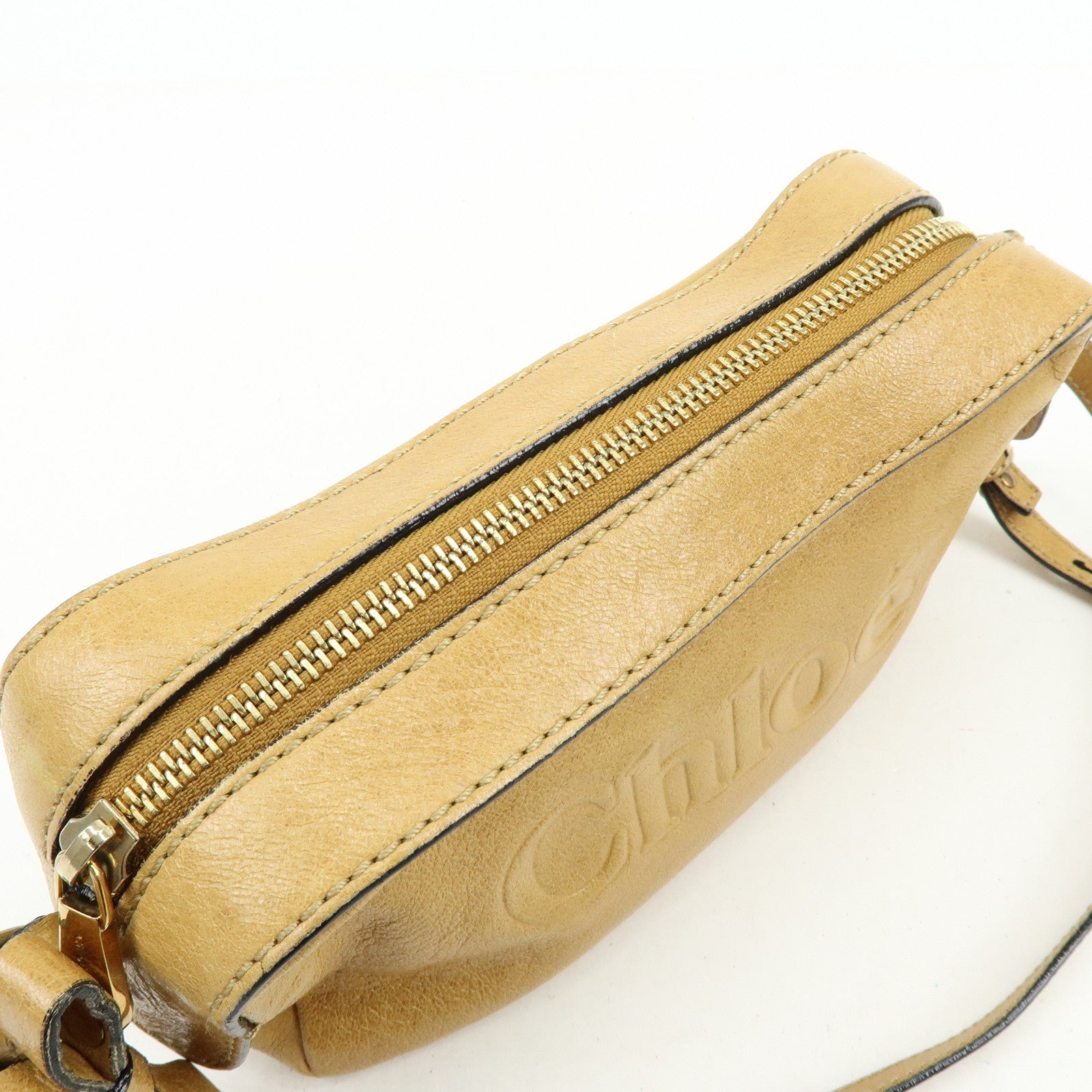 Chloe Shadow Leather 2Way Bag Shoulder Bag Light Brown