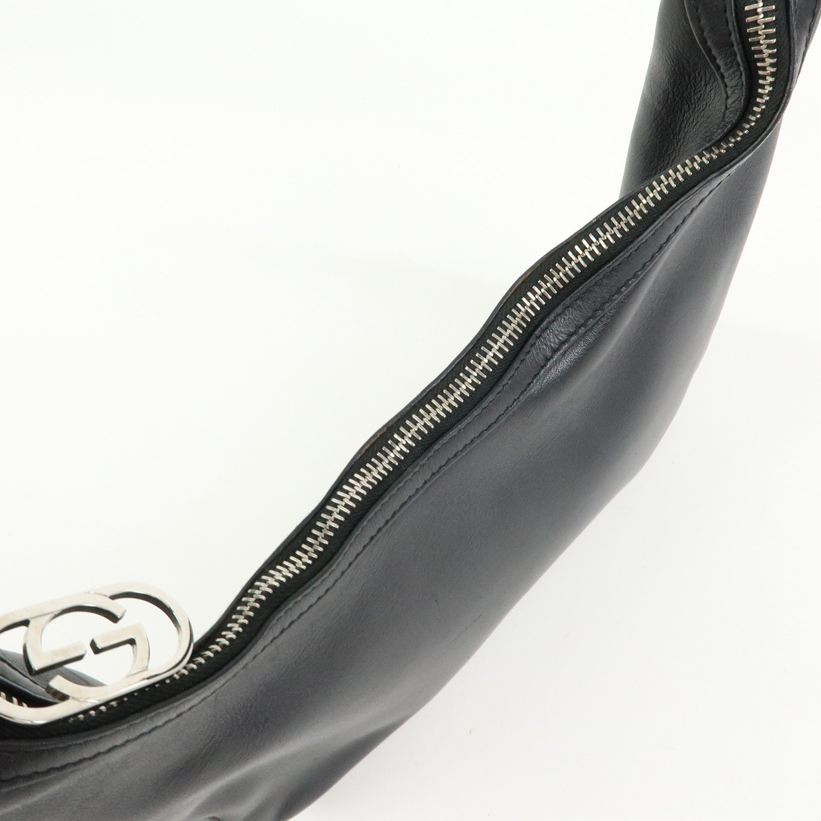 GUCCI Leather Shoulder Bag Hand Bag Black 001・3812・002122