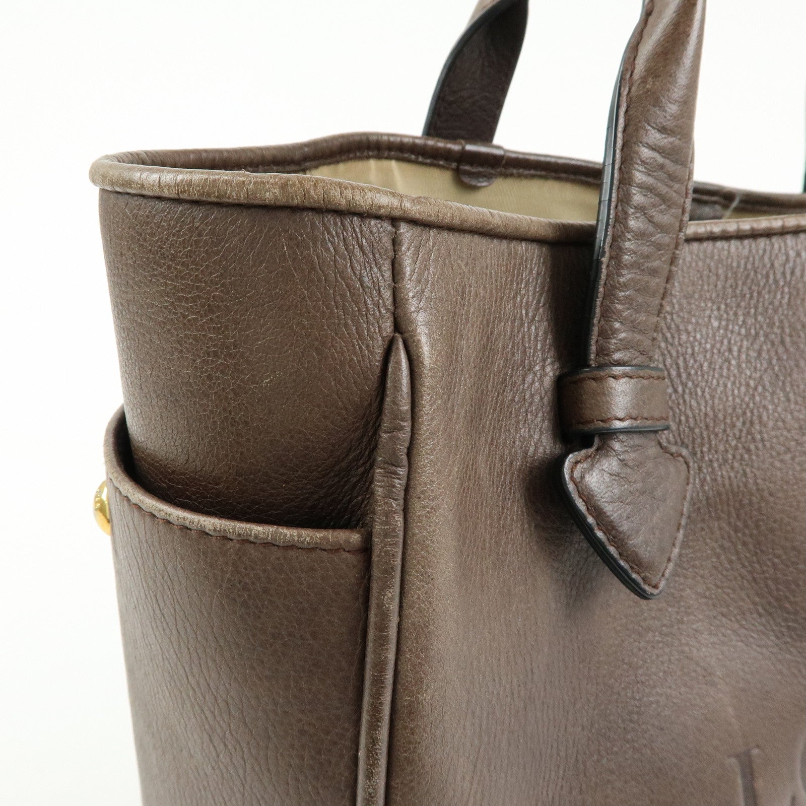 LOEWE MADRID1846 Leather Tote Bag Hand Bag Brown