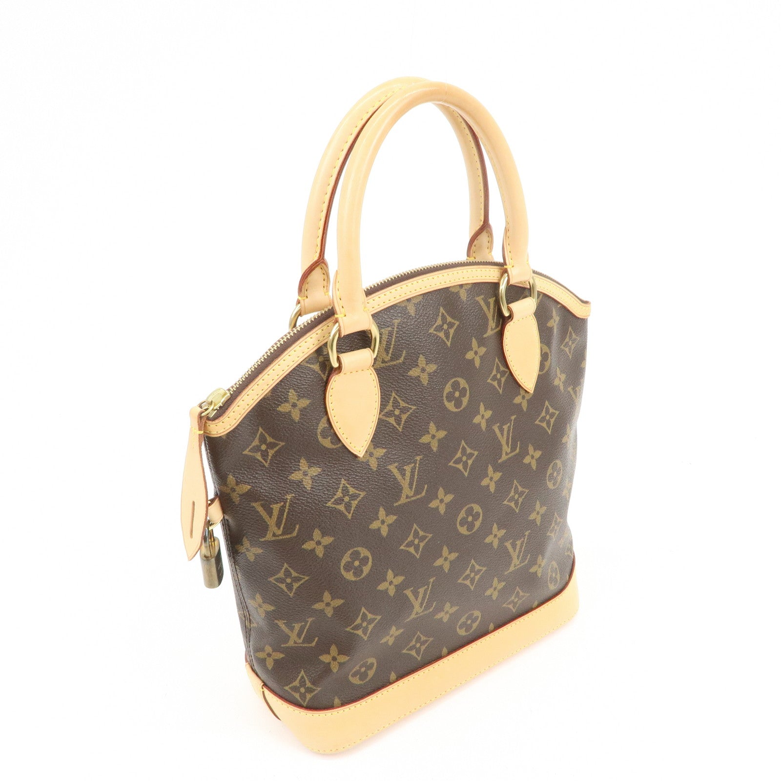 Louis Vuitton Monogram Lockit Hand Bag Brown M40102