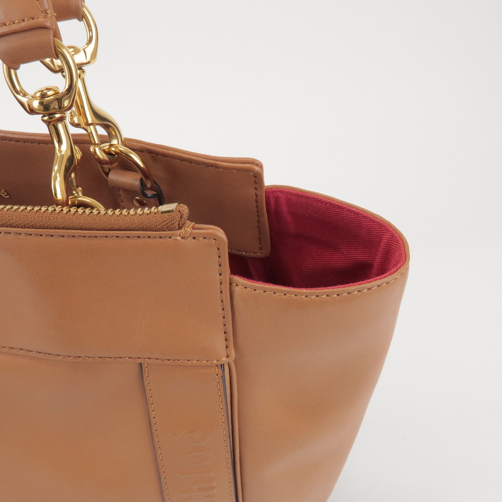 Chloe Eden Leather Tote Bag Shoulder Bag Hand Bag Brown