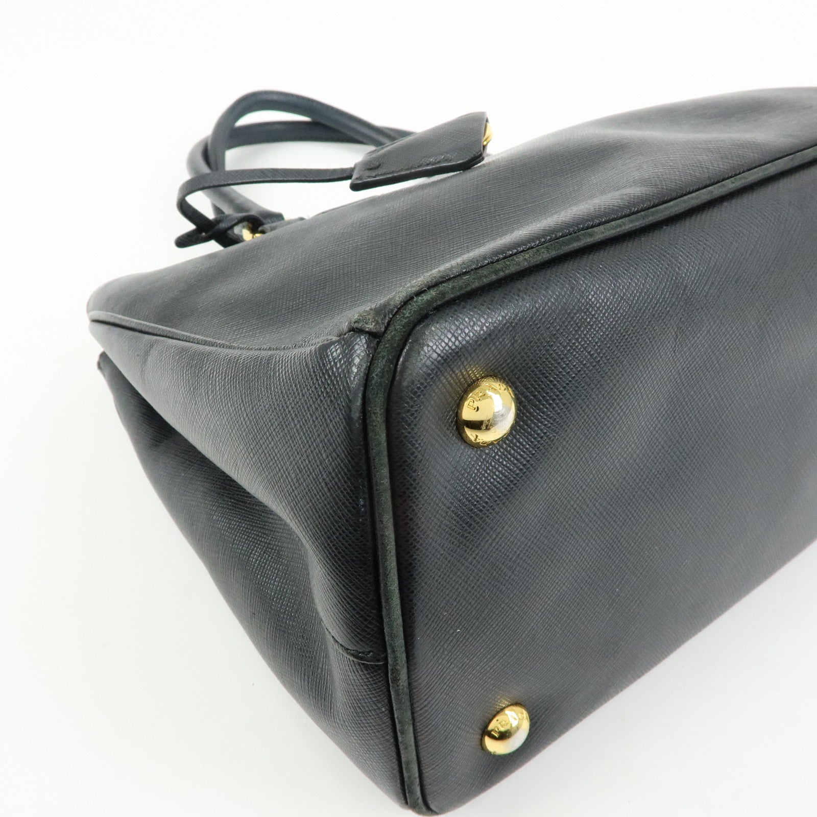 PRADA Triangle Logo Galleria Saffiano Leather 2Way Bag Black 1BA274