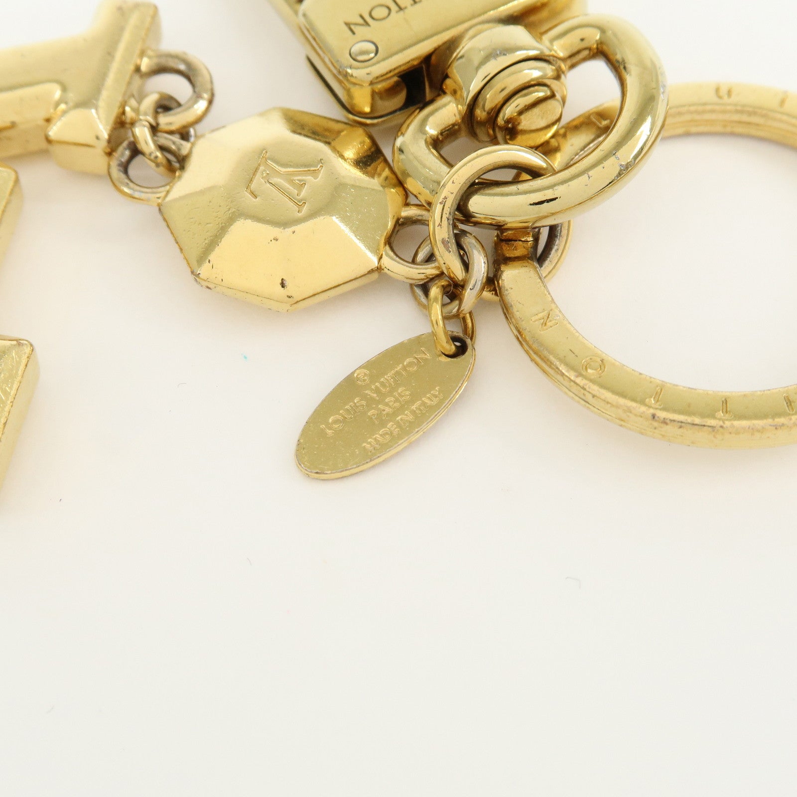 Louis Vuitton Porte Cles LV Facettes Metal Bag Charm Gold M65216