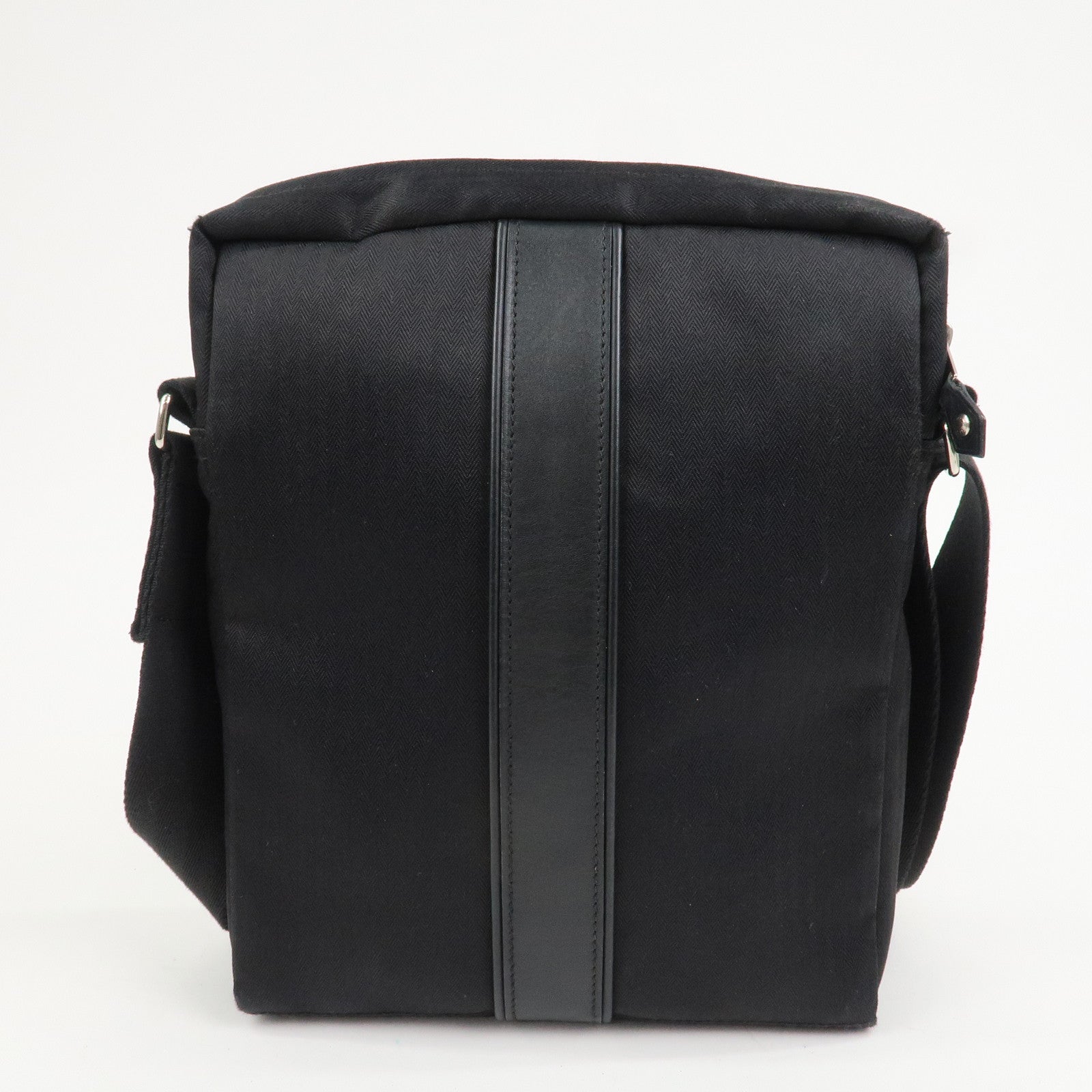 HERMES Toile Chevrons Leather Acapulco Bandouliere Shoulder Bag MM