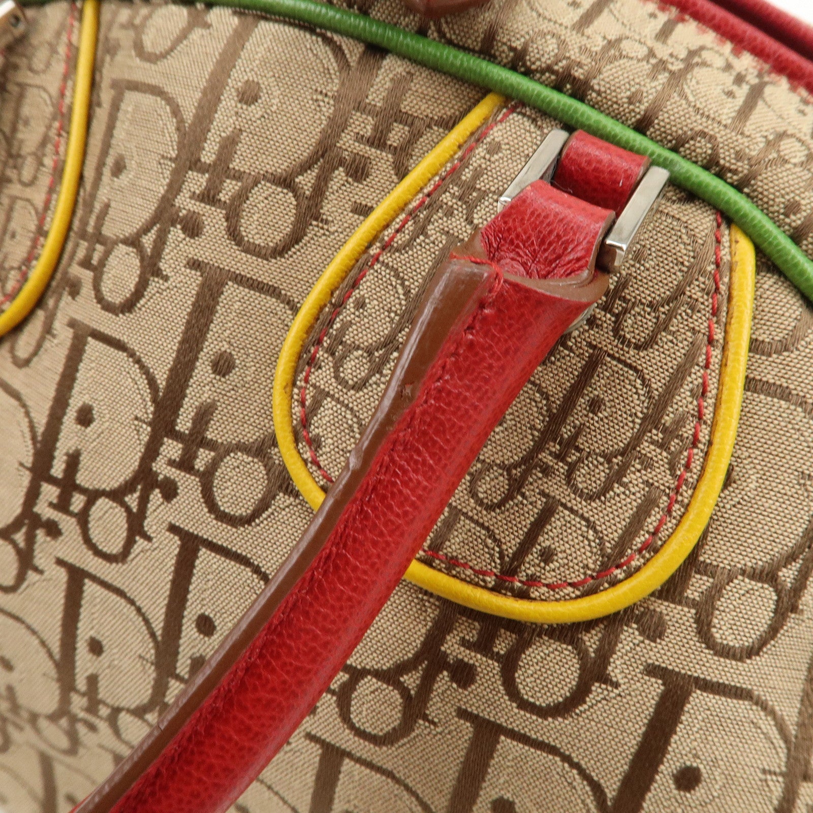 Christian Dior Rasta Trotter Canvas Leather Boston Bag Hand Bag