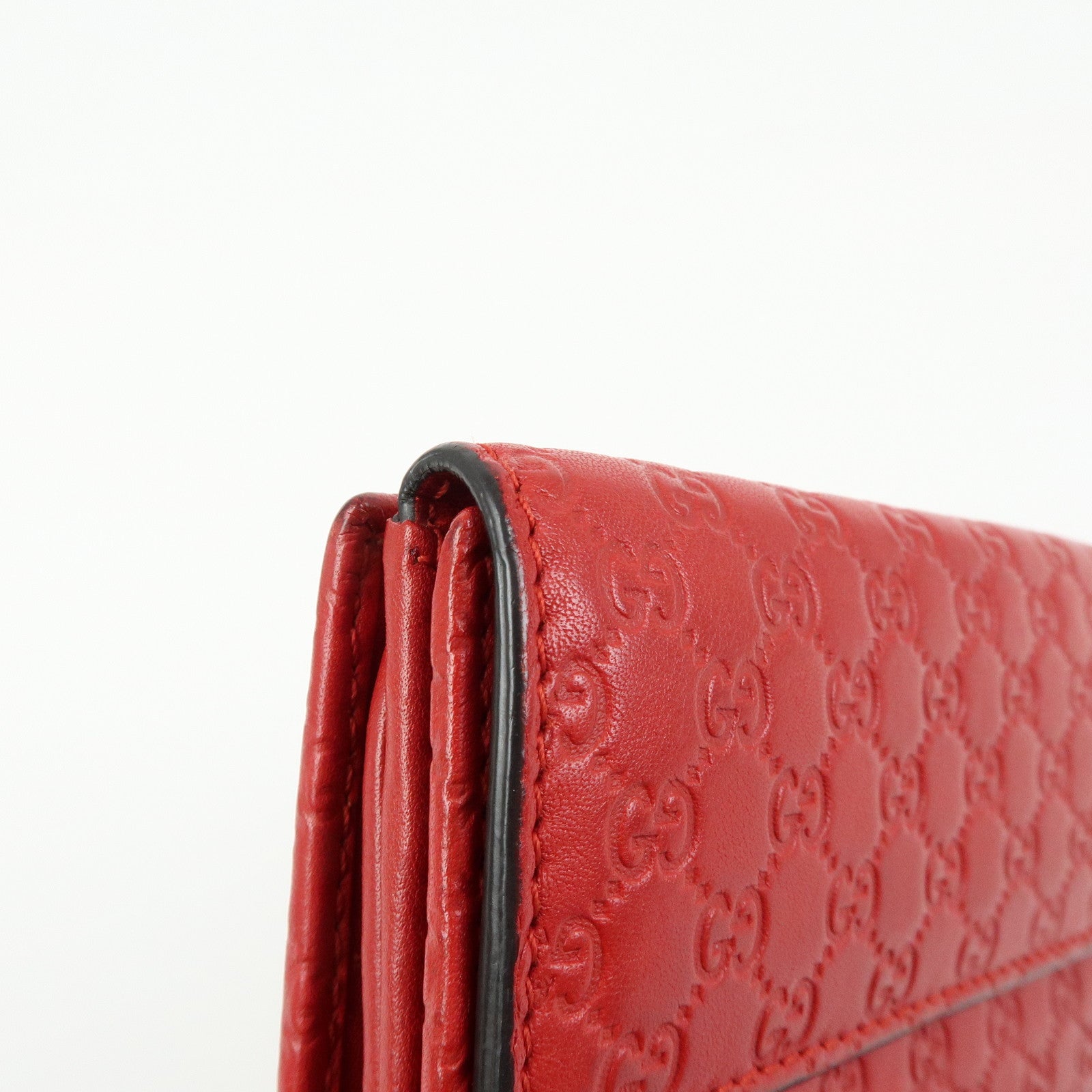 GUCCI Lovely Heart Microguccissima Leather Long Wallet Red 203550