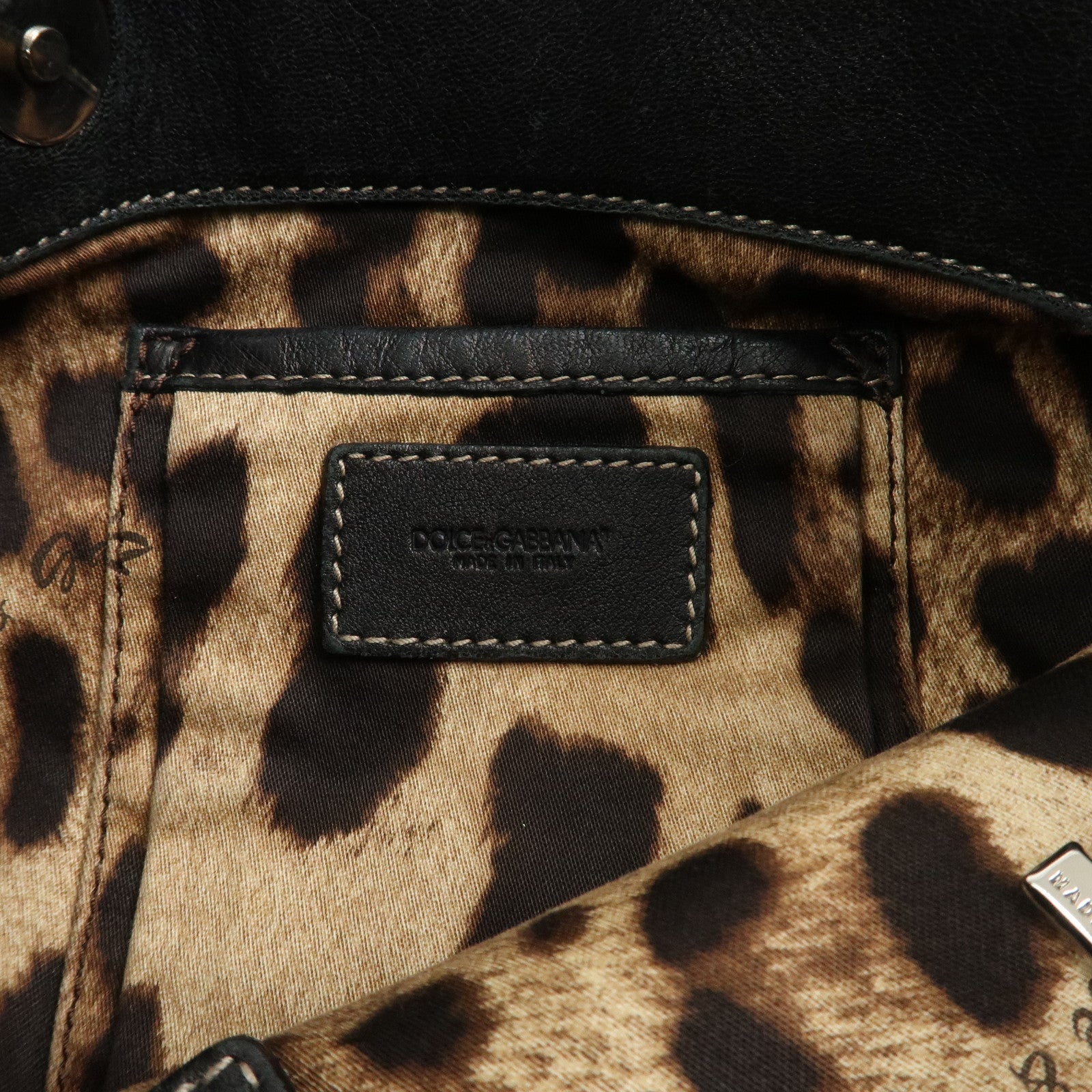 Dolce&Gabbana Leather 2Way Bag Shoulder Crossbody Bag Black