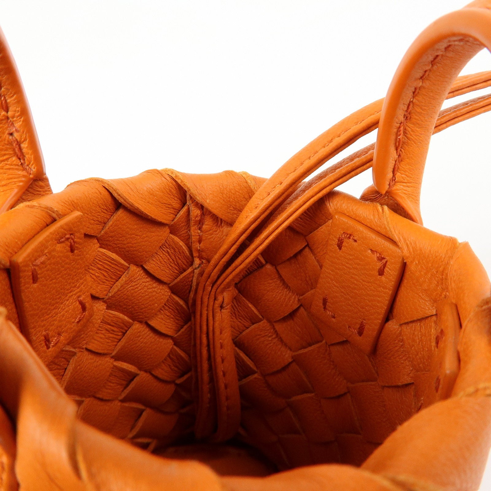 BOTTEGA VENETA Intrecciato Leather Bag Charm Orange 577778