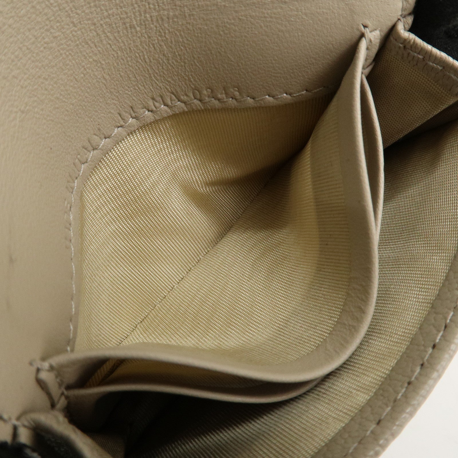 Christian Dior Leather Card Case Beige Gold HDW 44-MA-0248 Used