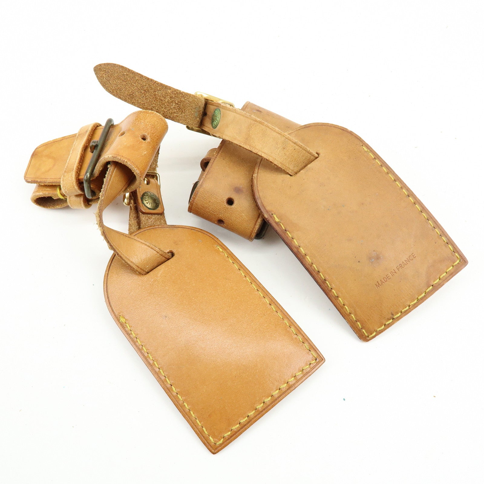 Louis Vuitton Set of 10 Leather Name Tag & Poignet Natural