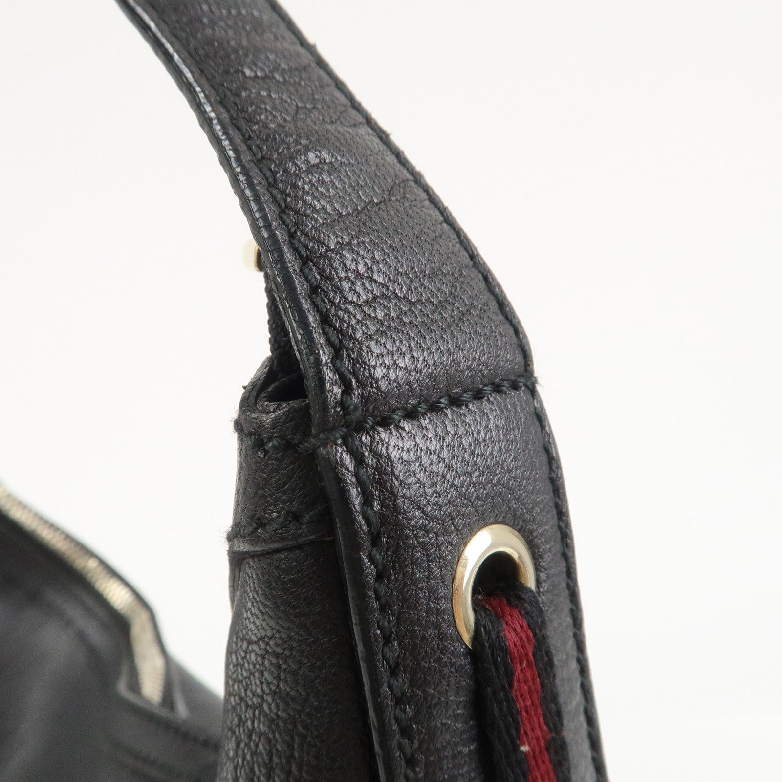 GUCCI Princy Sherry Leather Shoulder Bag Hand Bag Black 162882