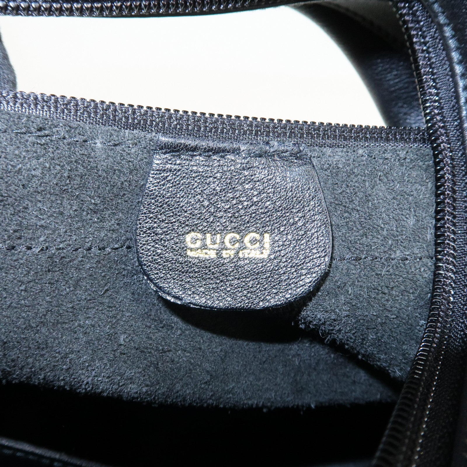 GUCCI Bamboo Leather Shoulder Bag Black 001.113.1643