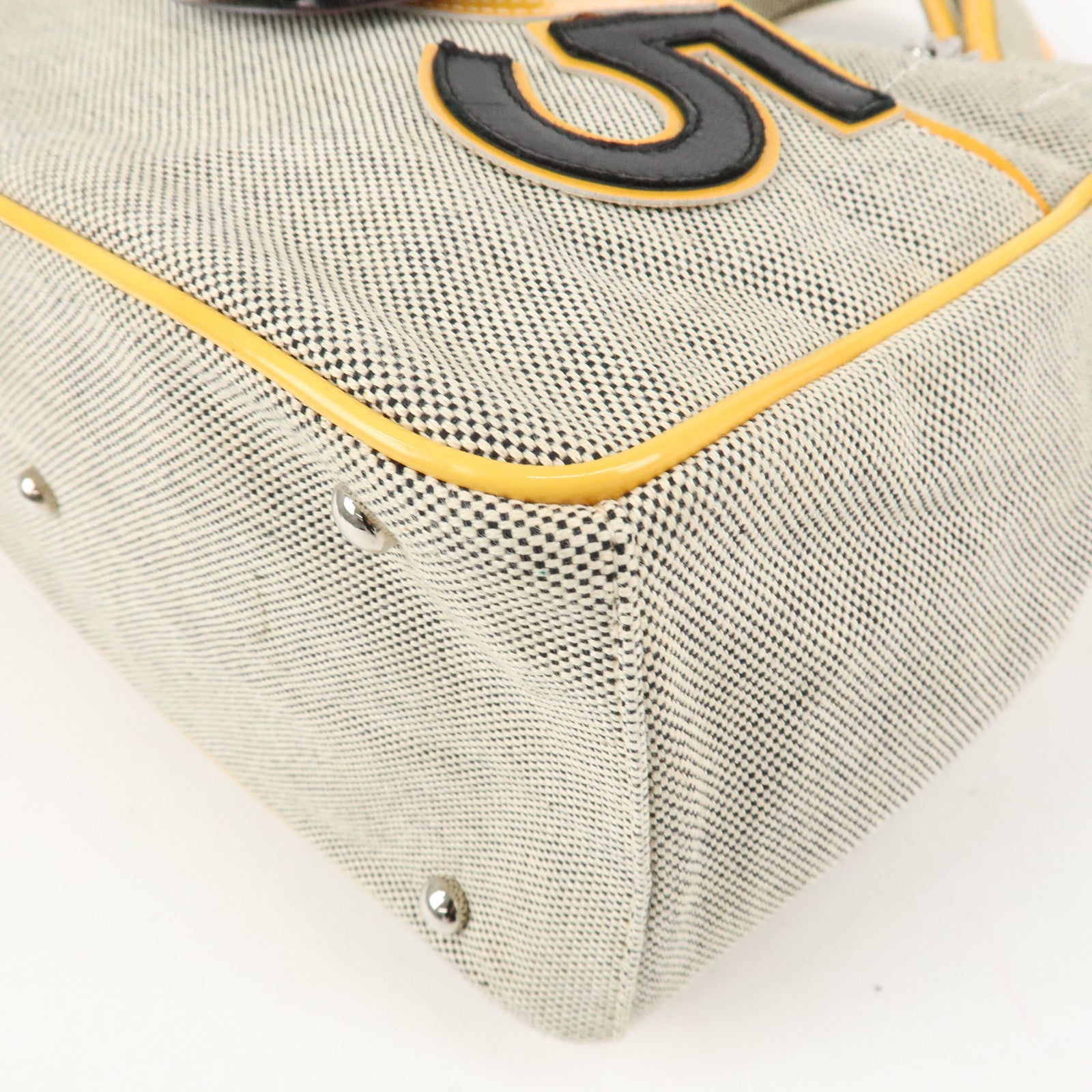 CHANEL Camelia No.5 Chocolate Bar Chain Shoulder Bag A31573 Used