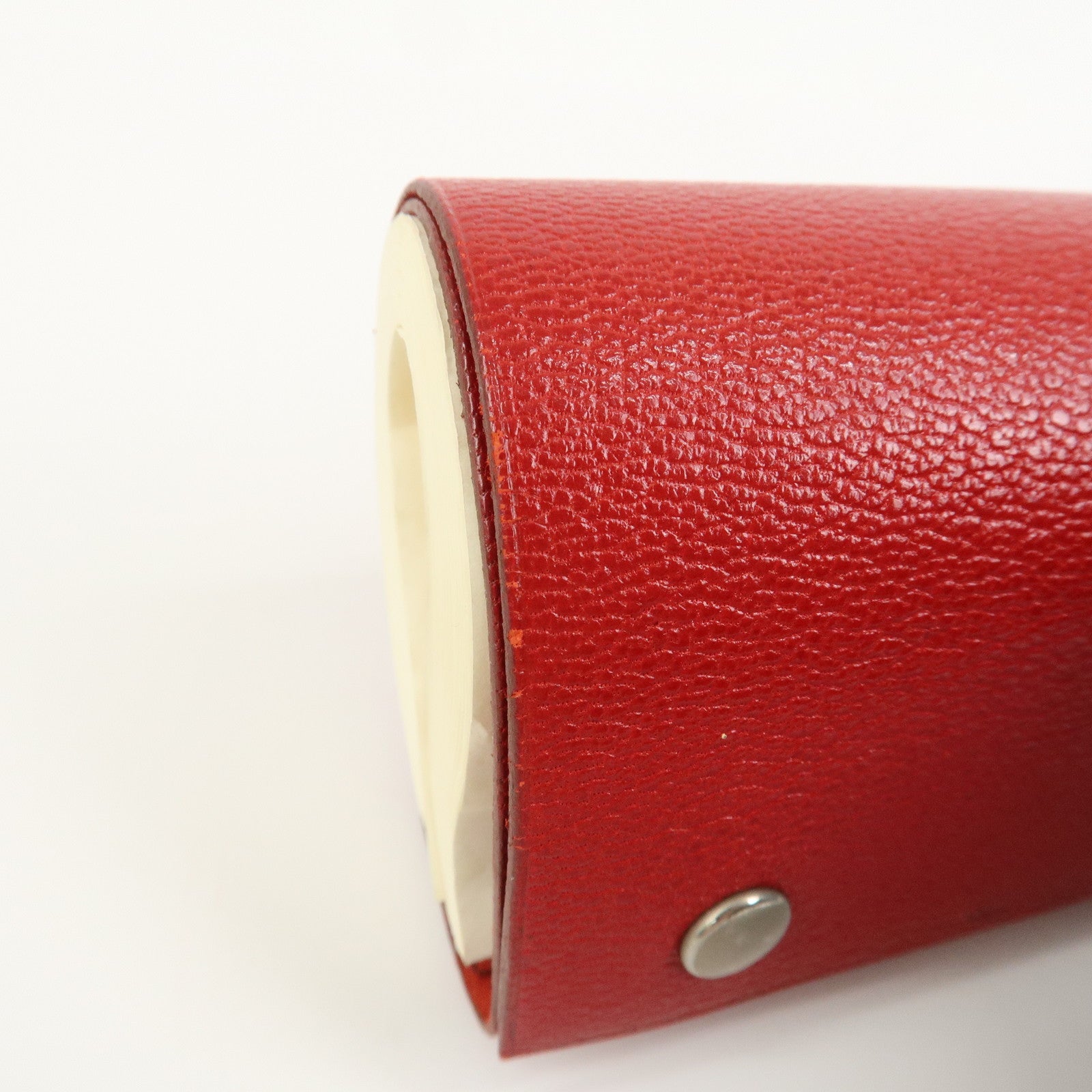 HERMES Cahier Rouleaul Leather Notebook Cover Red