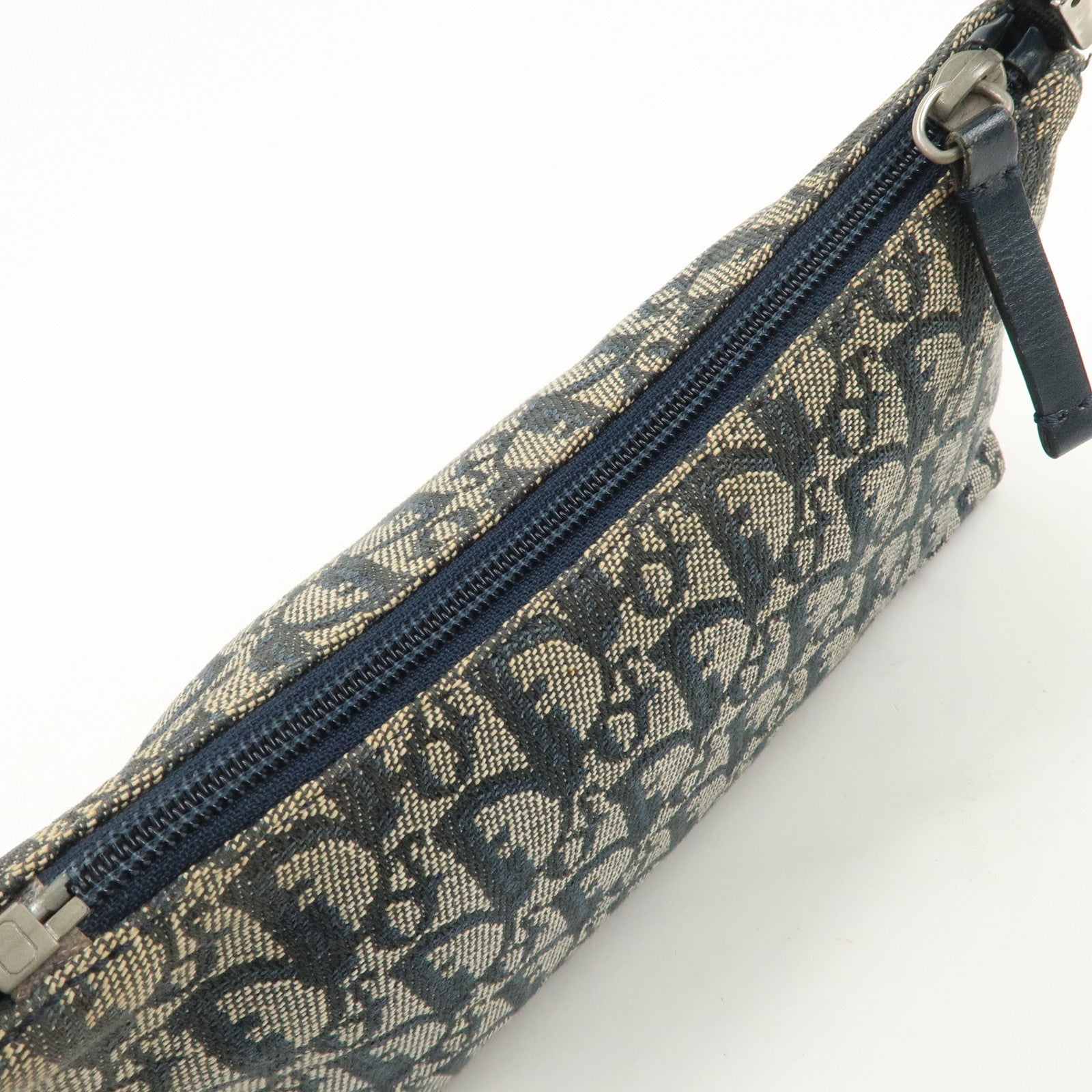 Christian Dior Trotter Canvas Leather Shoulder Bag Hand Bag Navy