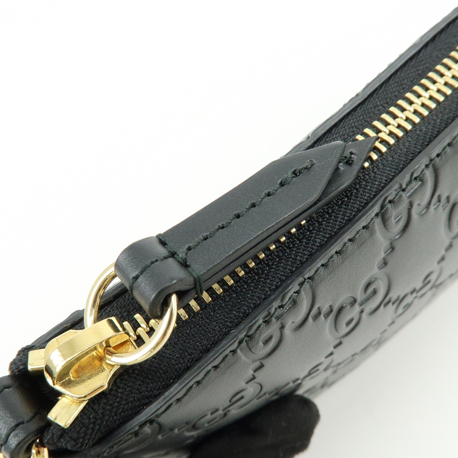 GUCCI Guccissima Leather Chain Shoulder Bag Hand Bag Black 428449