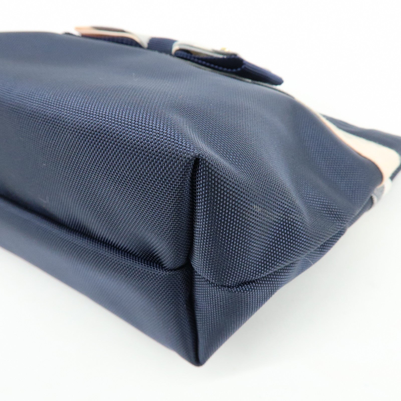 BURBERRY Set of 2 Canvas Pouch Cosmetic Case Beige Navy