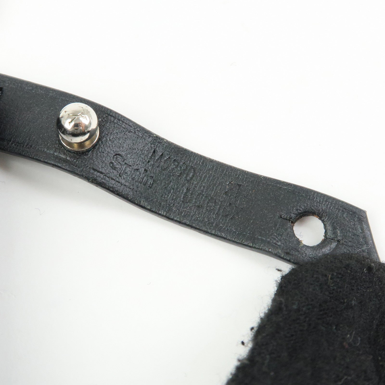 Louis Vuitton Bracelet Archive Leather Metal Bracelet Black M6290