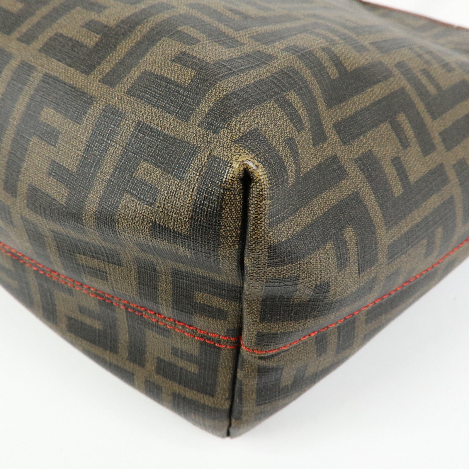 FENDI Zucca PVC Coated Canvas Tote Bag Hand Bag Brown 8BH185