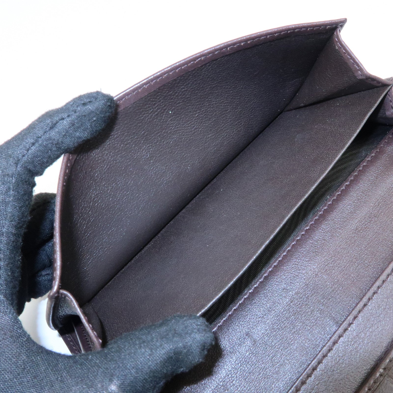 GUCCI GG Canvas Leather Long Wallet Beige Brown 257012