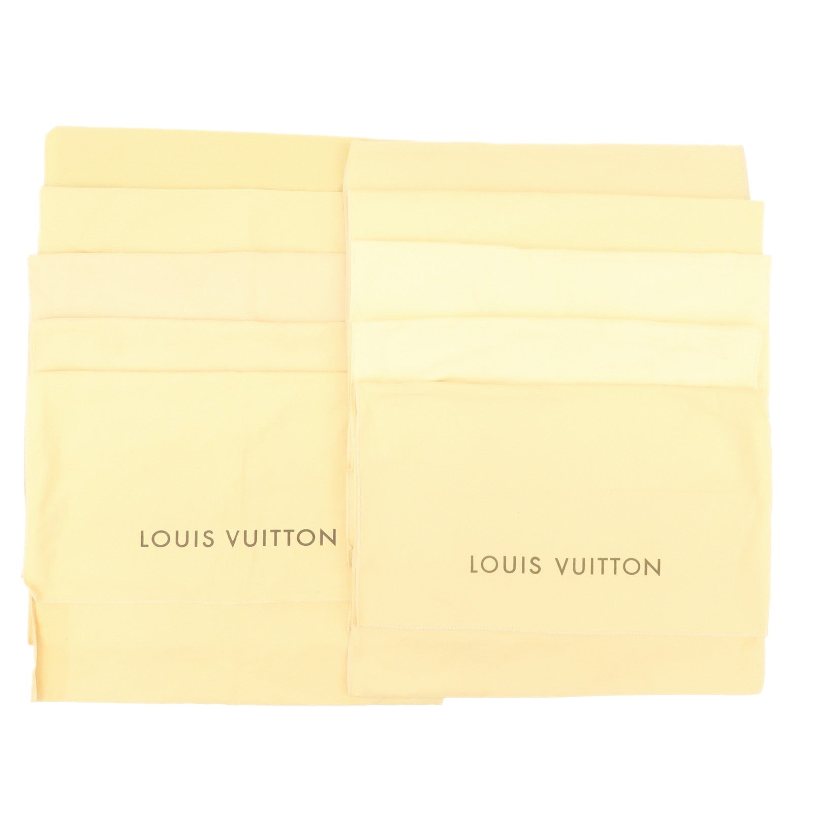 Louis Vuitton Set Of 10 Dust Bag Storage Bag Flap Style Beige