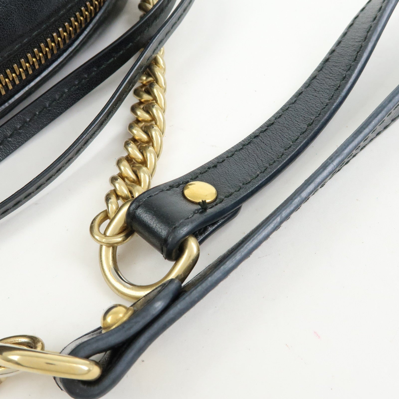 GUCCI GG Marmont Leather Shoulder Crossbody Bag Black 448065